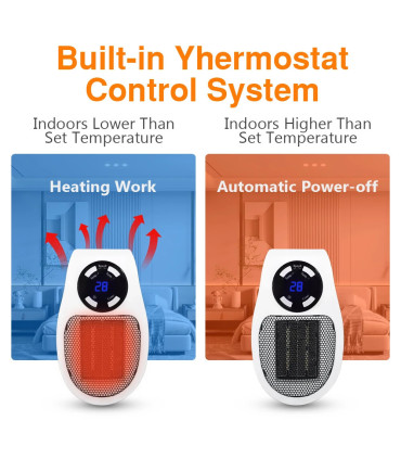 Riscaldatore elettrico portatile 500W, 500W, presa a muro, elettrodomestico, stufa riscaldante, M