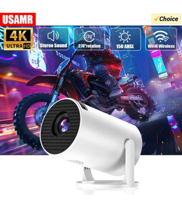 [Wired-with box] Projecteur portable USAMR HY200 1080P, 270 ° Angle réglable, projecteur de fil