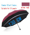AKIMANIA.COM - [Red] Parapluie pliant surdimensionné de 130CM, coupe-vent et imperméable, grand parasol de sol