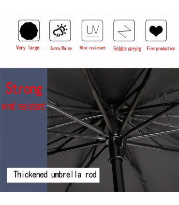 Parapluie pliant surdimensionné de 130CM, coupe-vent et imperméable, grand parasol de soleil et