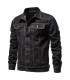 2025 automne Hommes solide Denim vestes mode moto Vintage jean vestes Hommes coupe ajustée coto