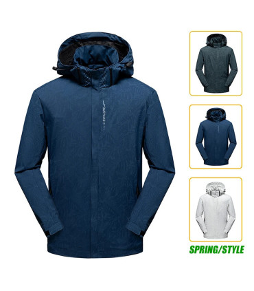 Veste coupe-vent imperméable décontractée pour hommes, manteau de randonnée en plein air avec f