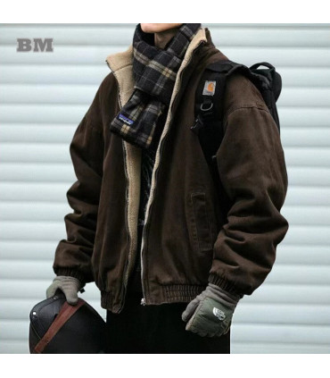 Veste polaire Vintage japonaise pour homme, veste épaisse de haute qualité, Streetwear coréen, 