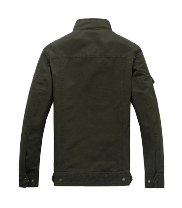 Veste militaire pour hommes de haute qualité, col multi-poches, manches brodées, outillage pilo