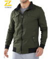 AKIMANIA.COM - Veste d'automne légère en coton pour hommes, couleur unie, fermeture éclair complète, grande ta