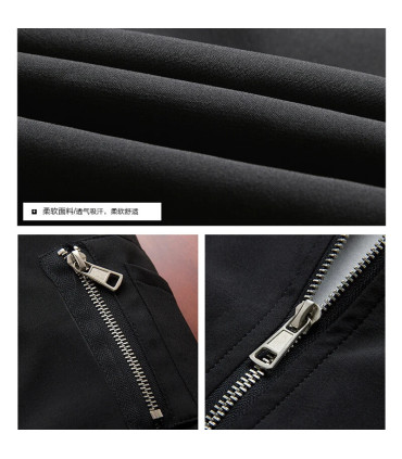 Blouson aviateur mince à manches longues pour hommes, veste d\'opérabilité, coupe-vent à fermetu