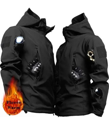 Veste militaire décontractée à capuche pour hommes, utilitaire d\'extérieur, mode peau de requin