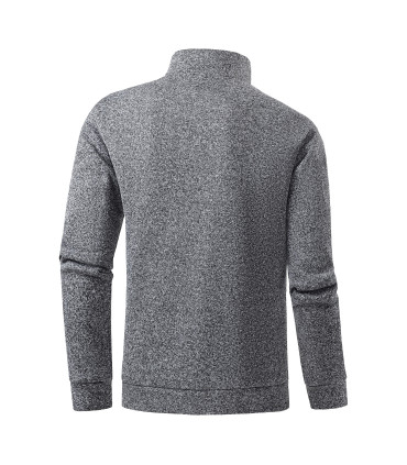 Sweat-shirts demi-zip pour hommes, pulls à manches longues de couleur unie, col roulé, streetwe