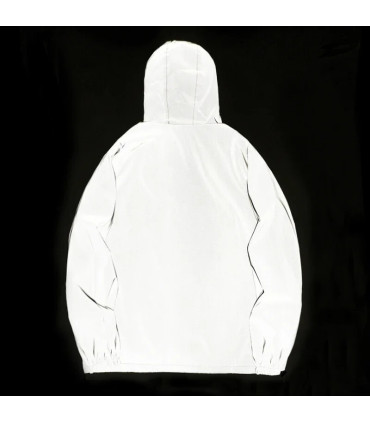 Vestes réfléchissantes de nuit pour hommes, coupe-vent en Double tissu, à capuche, Hip Hop, dan