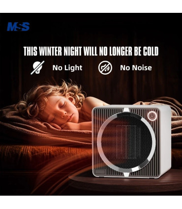 [Black EU] Chauffage électrique portatif de bureau à domicile MSS-souffleur d\'air chaud intelli