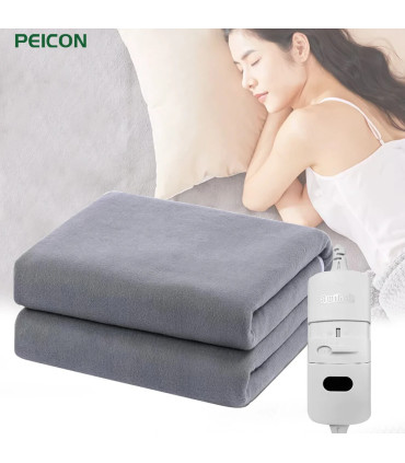 [Gray 120x150CM EU] Couverture chauffante électrique avec thermostat automatique, matelas de li