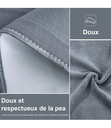 [Gray 70x150CM EU] Couverture chauffante électrique avec thermostat automatique, matelas de lit