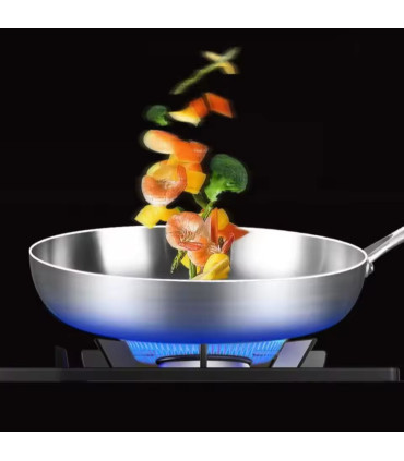 Poêle à frire de cuisine en acier inoxydable 316, poêle à frire antiadhésive non revêtue, marmi