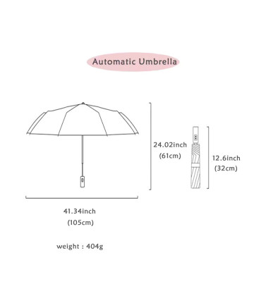 [Wine red] Parapluie à double couche entièrement automatique, coupe-vent
