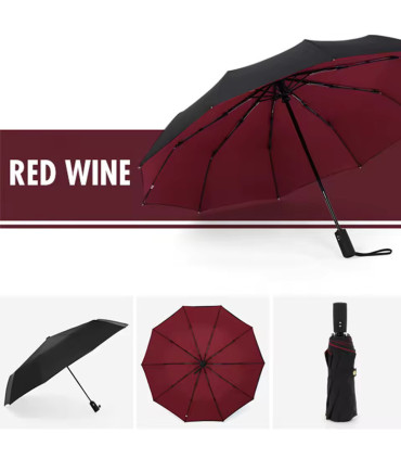 [Purple] Parapluie à double couche entièrement automatique, coupe-vent