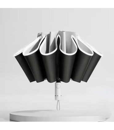 [Green] Parapluie pliant inversé entièrement automatique pour hommes et femmes, avec bande réfl