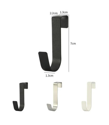 [Black 2pcs] Crochet métallique en forme de S pour porte d\'armoire, support suspendu pour Gadge