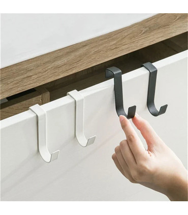 [White 2pcs] Crochet métallique en forme de S pour porte d\'armoire, support suspendu pour Gadge