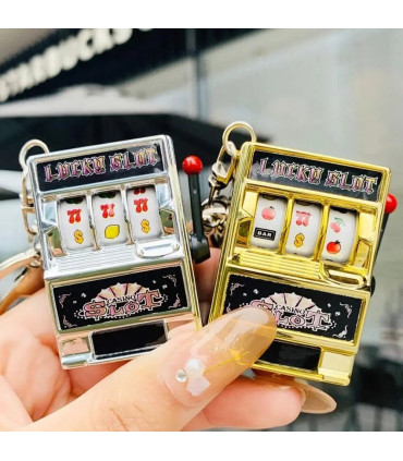 [Rose Red] Mini machine à sous de jeu avec porte-clés, gadget anti-stress, porte-clés de jeu am