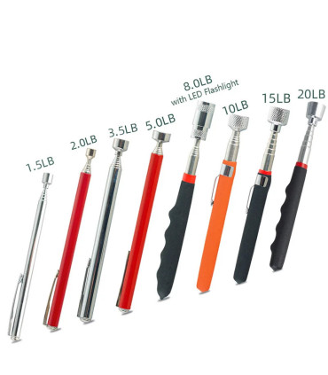 [4Pcs] Ensemble d\'outils de ramassage magnétique télescopique, miroir d\'inspection, lampe de po