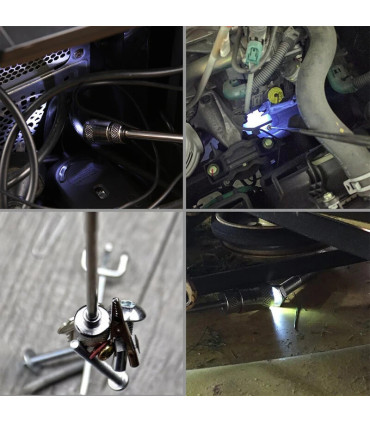 [3Pcs] Ensemble d\'outils de ramassage magnétique télescopique, miroir d\'inspection, lampe de po