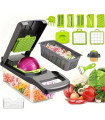 AKIMANIA.COM - [16 piece set] Trancheuse à légumes multifonctionnelle 16 en 1, trancheuse de fruits et d'ingré