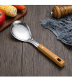 AKIMANIA.COM - [Rice spoon] Spatule à manche en Imitation de Grain de bois en acier inoxydable, pelle qui fuit
