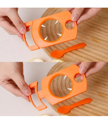 [Orange États-unis] Ensemble d\'ouvre-fruits de la passion avec cuillère, gadget de cuisine, out