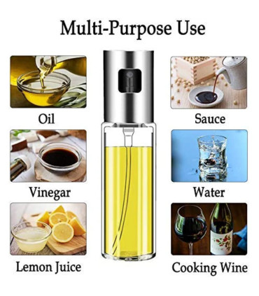 [Gold] Pulvérisateur d\'huile d\'olive, bouteille en verre de qualité alimentaire avec tête de pu