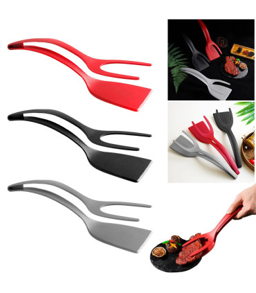 [Red 1pcs CHINA] Spatule à crêpes antiarina, tourneurs frits, pince à œufs, cuisine, steak, pin