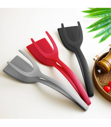 [Red 1pcs CHINA] Spatule à crêpes antiarina, tourneurs frits, pince à œufs, cuisine, steak, pin