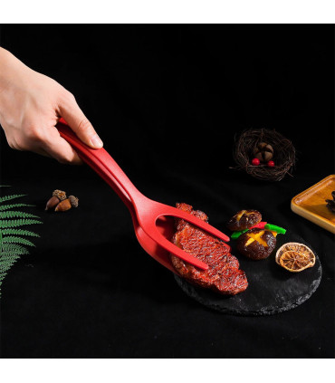 [Red 1pcs CHINA] Spatule à crêpes antiarina, tourneurs frits, pince à œufs, cuisine, steak, pin