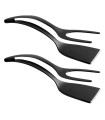 AKIMANIA.COM - [Black 2pcs ] Spatule à crêpes antiarina, tourneurs frits, pince à œufs, cuisine, steak, p