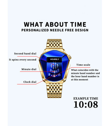 [Black Blue] Montre à quartz étanche pour homme, personnalité de moto, nouvelle tendance