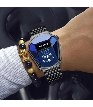 [Gold-Gold] Montre à quartz étanche pour homme, personnalité de moto, nouvelle tendance