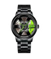 AKIMANIA.COM - [Green] Men's fashion car wheel luxury stainless steel watches waterproof watch for men