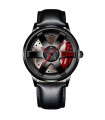 AKIMANIA.COM - [Red P] Men's Fashion Car Wheel Luxury Stainless Steel Watches Waterproof Watch for Men