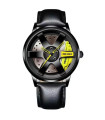 AKIMANIA.COM - [Yellow P] Orologio da uomo in acciaio inossidabile di lusso impermeabile per auto con ruote