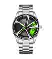 AKIMANIA.COM - [Silver green] LIGE nouveau sport hommes voiture roue montres affaires étanche montre à Quartz 