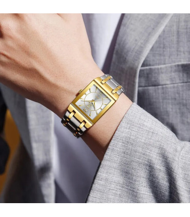 [Men Silver] LiEBIG luxe montres à Quartz doré pour femme fille mâle mode 30 m étanche femmes d