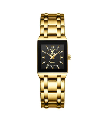 [Women Black] LiEBIG luxe montres à Quartz doré pour femme fille mâle mode 30 m étanche femmes 